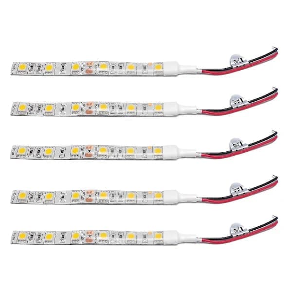 Xjxj 5 stk 10 cm vanntette røde 5050 LED-strips DC 12V campingvogn båt bil