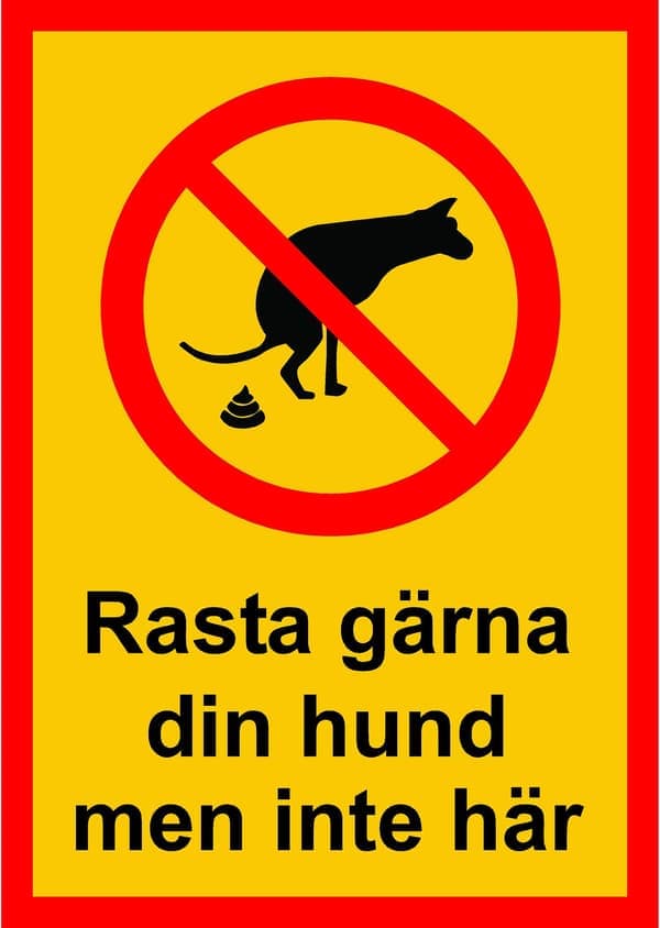 Kyltti: \"Pelasta koirasi, mutta älä täällä\" - A4-koko