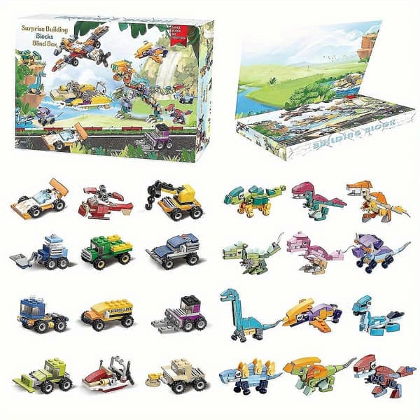 Nedtelling til jul Dinosaur Blind Box Adventskalender - T-Rex Dinosaur Leketøysett for Barn