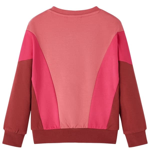 Sweater til børn farveblok lyserød og henna 92
