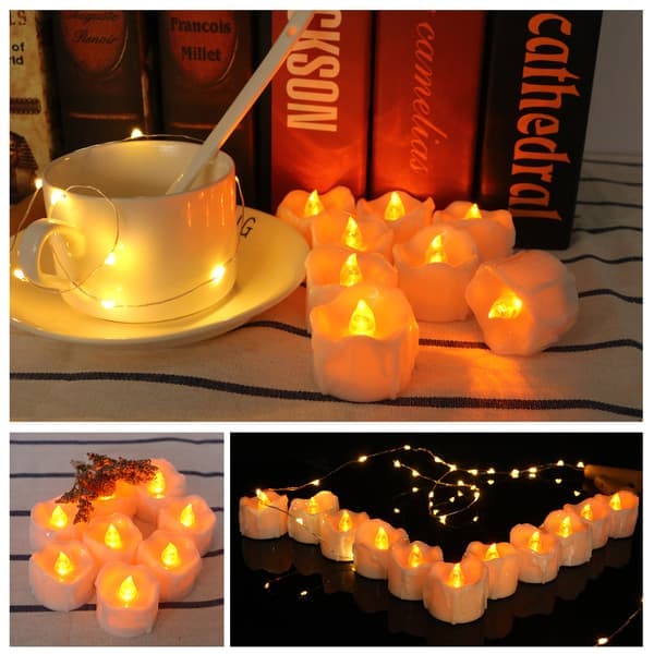 LED-lampor för födelsedags-, jul- och bröllopsdekoration (12-pack)