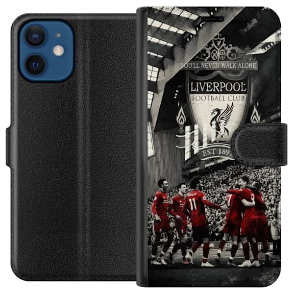 Apple iPhone 12 Mini Plånboksfodral – Liverpool Logotyp Design Flip Läderfodral Wallet case