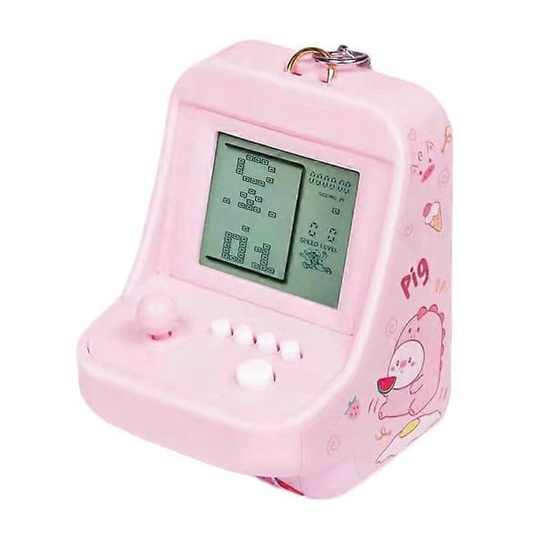 Mini Arkadspelsmaskin Byggklossleksak för Barn Pink