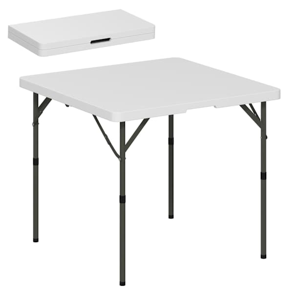 Rootz Fällbart Picknickbord, Justerbar Höjd Campingbord, 86x86x74cm, Enkel Transport