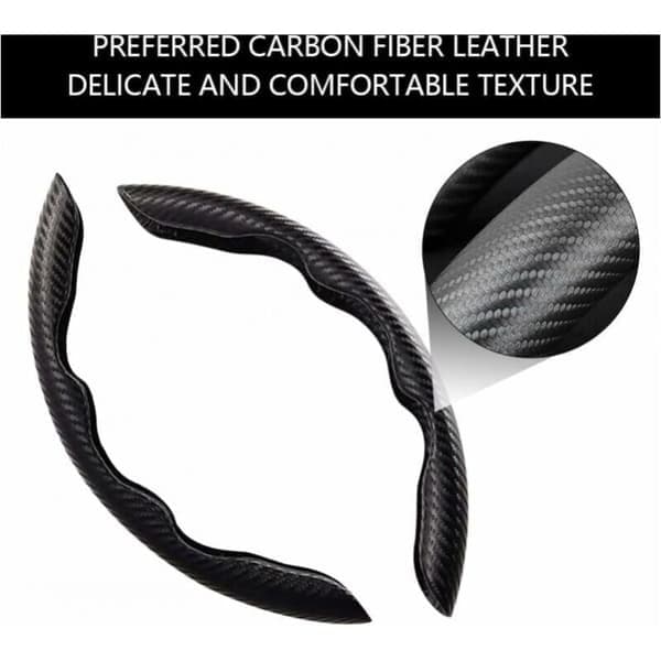 Bil Sort Rat Sæt med 2 Universal Fiber Kulfiber Covers Interiør Ultralette Tilbehør Til de fleste biler