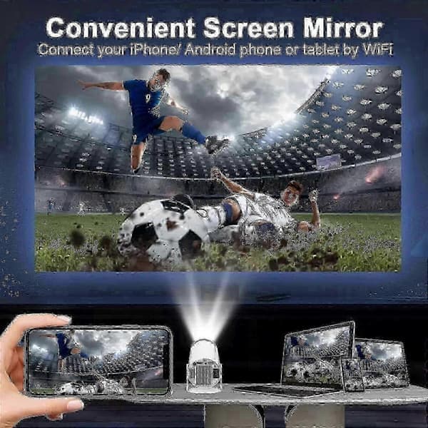 5G 4K Projektor Smart HD LED WiFi Bluetooth HDMI. USB Android Hemmabio