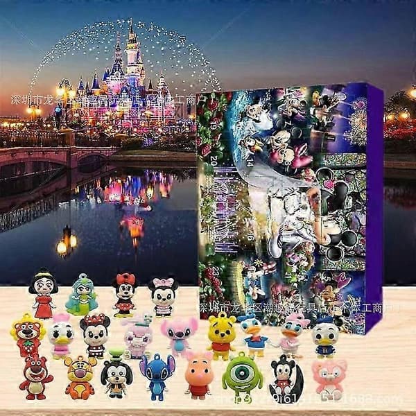 Julekalender - 24 Nedtælling Disney Søde Mickey Ornamenter, Mickey Mouse Håndlavet Blind Box Dukke Dekoration Disney E