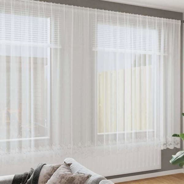 Blondingardin - vidaXL - Hvit - Polyester - 900x245 cm - Lysfiltrerende - Mørklegging Hvit