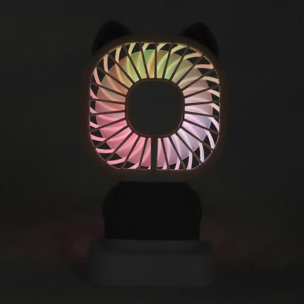 1 stk. Mini håndholdt skrivebordsventilator Aromaterapi Natlampe USB Bærbare kontor køleventilatorer (Grå)