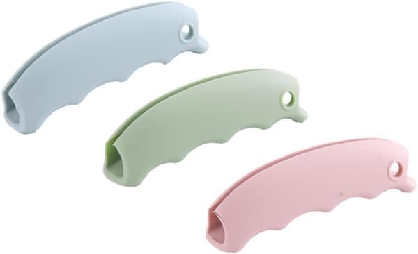 3-pakning silikonhåndtaksholdere for handleposer, søppelposer, rosa, bærbare