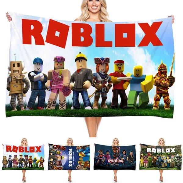 Roblox Mikrofiber Badehåndkle Strand Ferie Camping for Voksne og Barn D 75*150cm