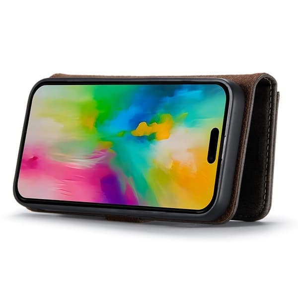 DG MING iPhone 16 Pro 2-in-1 magneettinen lompakkokotelo - harmaa harmaa