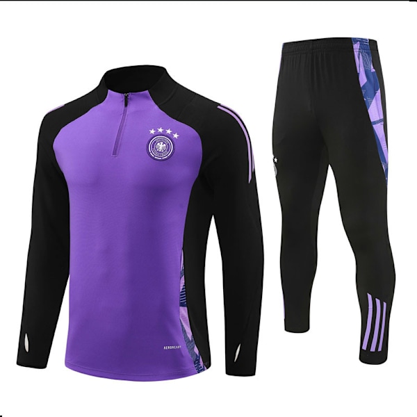 2425 New Germany Långärmad Halv Zip Träningströja för Vuxna och Barn Purple XL