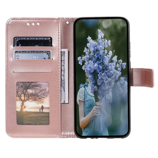 SKALO iPhone 15 Mandala Plånboksfodral - Roséguld rosa guld
