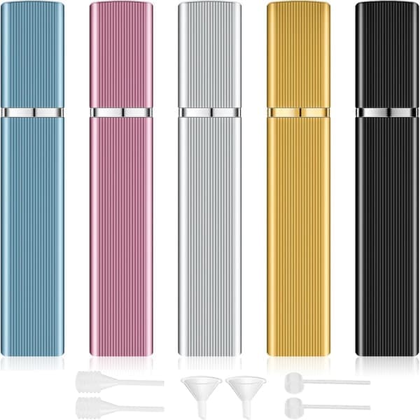 12 ml påfyllningsbara parfymreseflaskor, mini parfymsprayflaska, tom cologne-spray för resor och utflykter, 5 st