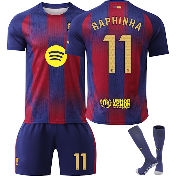 Skal ind i sæsonen 2526! Barcelona fodboldtrøje nr. 9 Lewandowski og andre stjerne voksen- og børnesæt, der eksploderer stadion NO.11 RAPHINHA 26