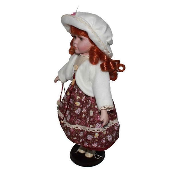 Viktoriansk porslinsdocka 40 cm - Flickfigurkollektion med displayställ