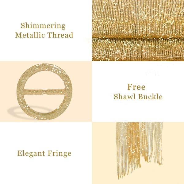 Glitrende metalliske sjaler og wraps til festkjoler, bryllupper og brudepiger Guld Guld gold