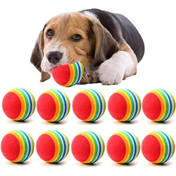 10 st Mini Hundleksaker - Tuggbollar, Valptennisbollar, Husdjursbollar för Små Hundar