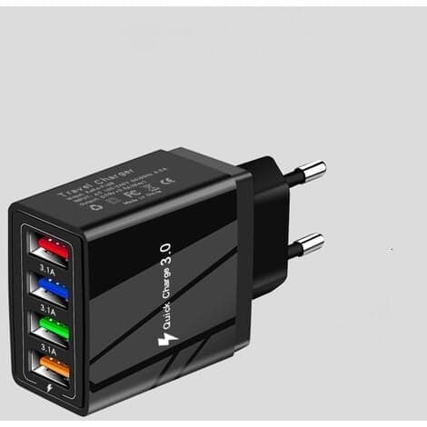 TS-USB-ladere med flere uttak 15W 4 USB-porter Vegglader USB-lader lader