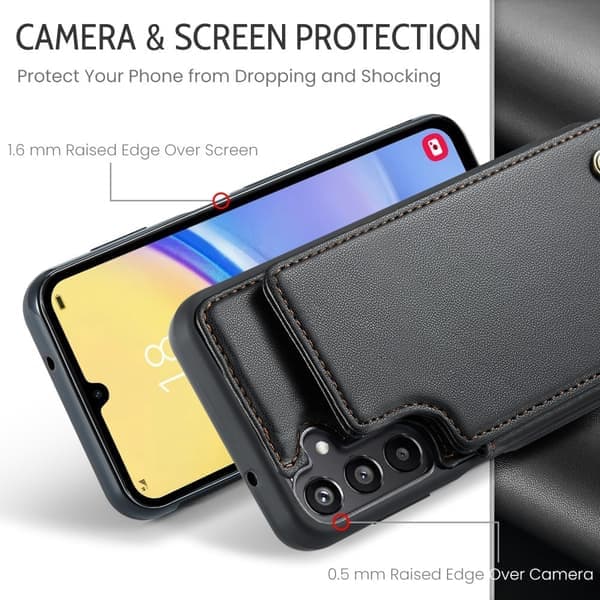 CaseMe Samsung A16 C22 -sarjan Scale+ lompakko - musta musta