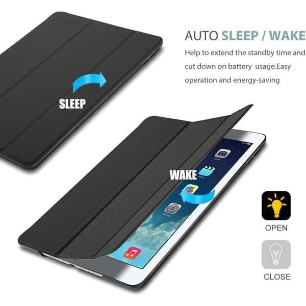 Tabletcover - E.F.CONNECTION - til iPad (9.7\") - Multi-vinkel beskyttelse - Silikone - TPU Sort