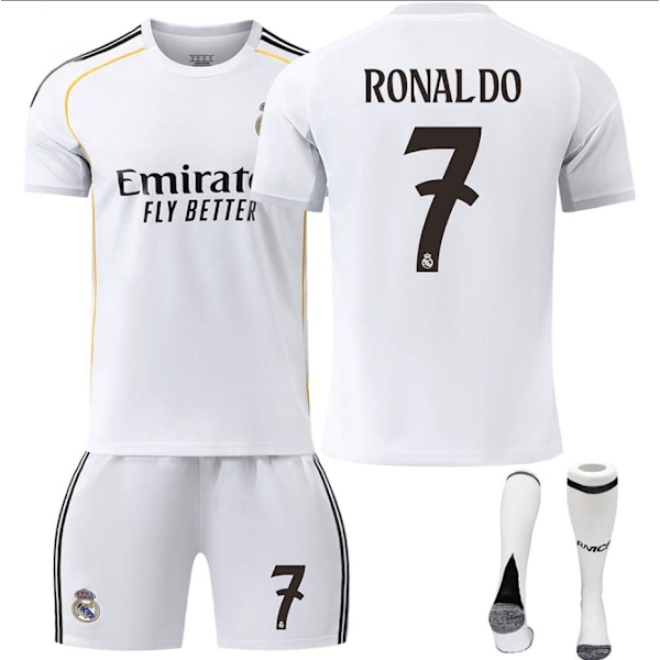 2526 Ny Real Madrid Fotbollströja med Korta Ärmar för Vuxna och Barn - Flera Stilar No.7 RONALDO 2XL