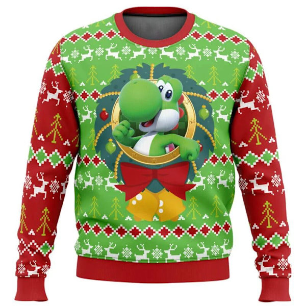 Julgåva Jultröja Go-Kart Jultröja Gåva Tomte Pullover Cartoon Herrtröja Höst och Vinter Fleece Hoodie style 4 4XL