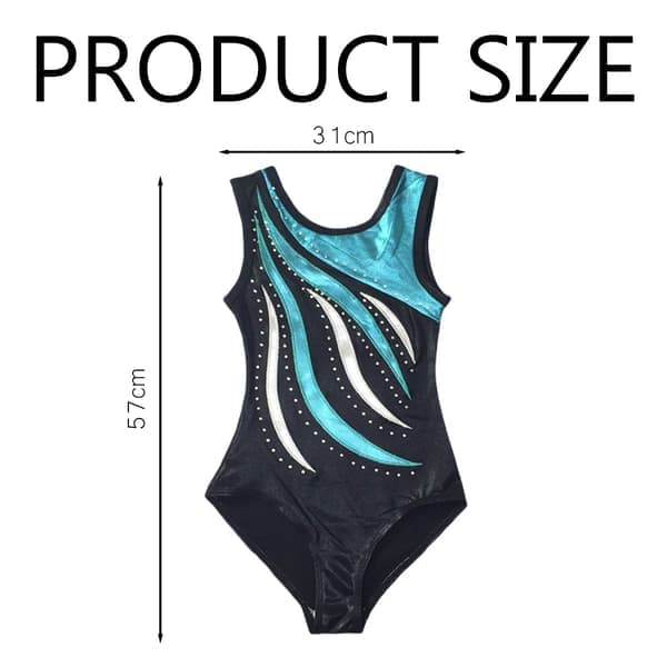 Flickor Barn Svart Leotard med Strass (9 - 10 år)