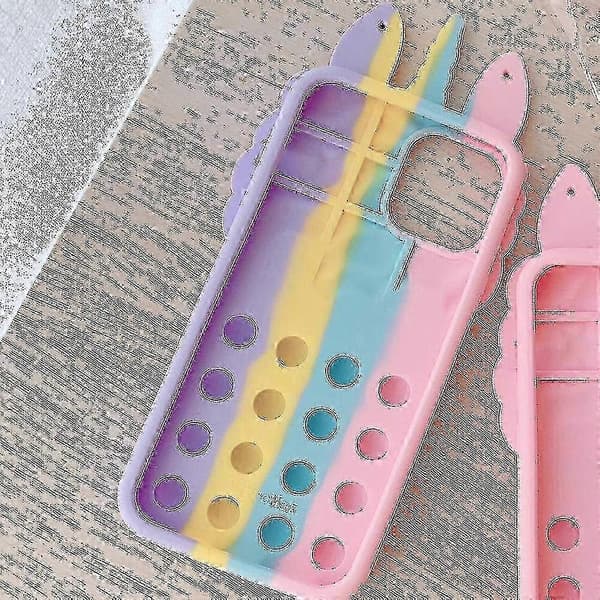 Unicorn Rainbow Apple iPhone-deksel Silikon Mykt Deksel Fidget Leker IPHONE 11