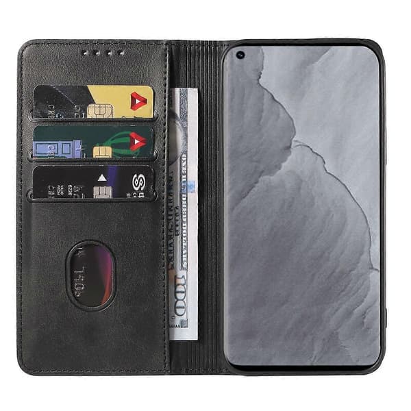 Magnetisk PU-lær flip-telefondeksel for Realme GT Master Black