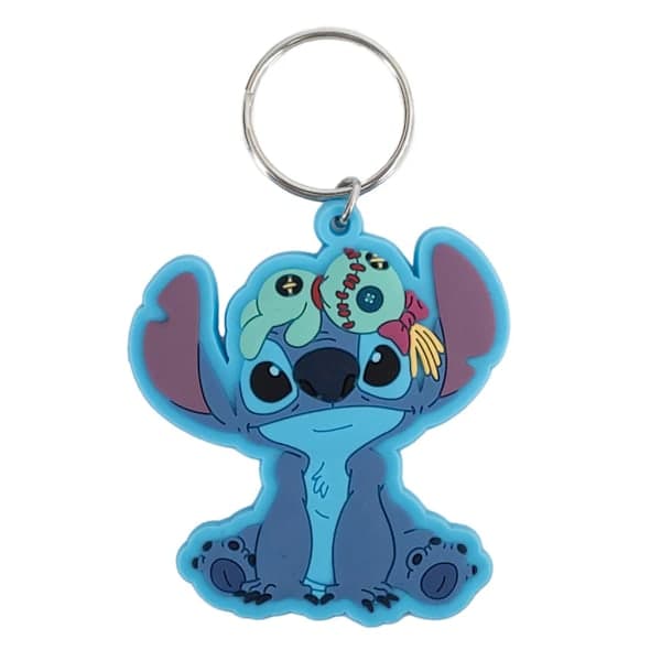 Lilo & Stitch PVC Nyckelring Stitch & Scrump Blå Silver One Size Tecknad Väskberlock