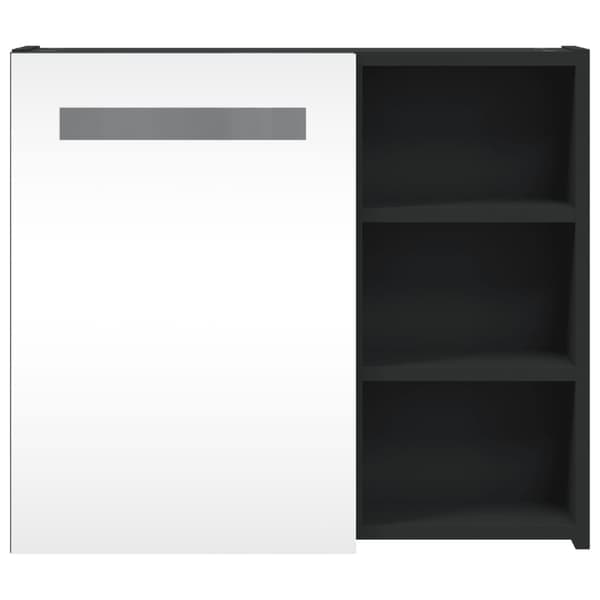VidaXL Peilikaappi ja LED-lamppu musta 60x13x52 cm Musta
