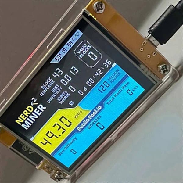 Nerdminer V3 2,8-tommer BTC Solo Lotteri Miner, Krypto Mining Maskine, DIY Bitcoin Mining Hardware til Entusiaster