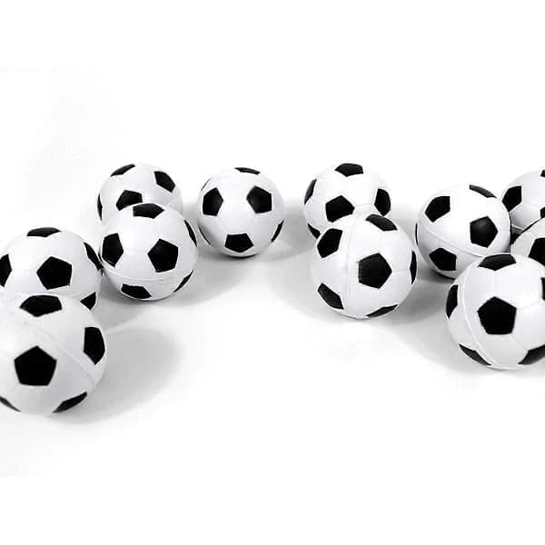 30-pak mini fodbold stressbolde, PU-skum klemmebolde til børnefester og stresslindring, sort hvid 4 cm