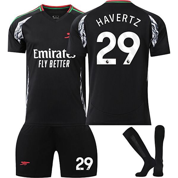 2425 Arsenal bortaställ No. 7 Saka, No. 8 Odegaard, No. 11 Martinelli och andra vuxen- och barnklädesset No.29 HAVERTZ 26