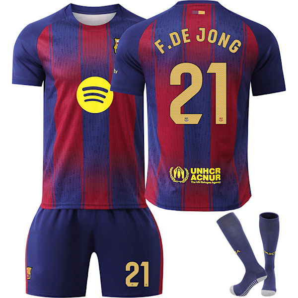 Skal ind i sæsonen 2526! Barcelona fodboldtrøje nr. 9 Lewandowski og andre stjerne voksen- og børnesæt, der eksploderer stadion NO.21 F.DE JONG 3xl