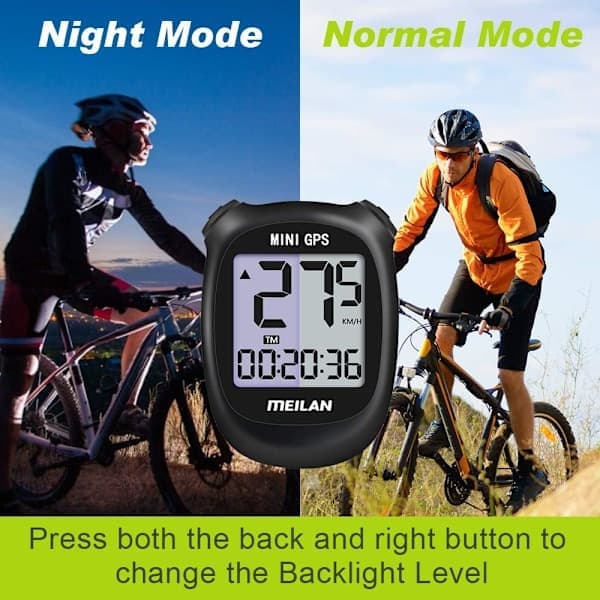 M3 Mini GPS sykkelcomputer, trådløs sykkelkilometerteller og speedometer IPX5 vanntett computer med LCD-skjerm svart