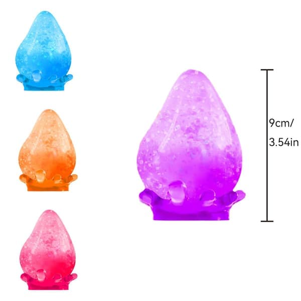 Orange vanddråbe glimmer squishy bold, blødt sensorisk klemmelegetøj i silikone, angstlindrende fidget-legetøj med stabil base til skrivebordet orange