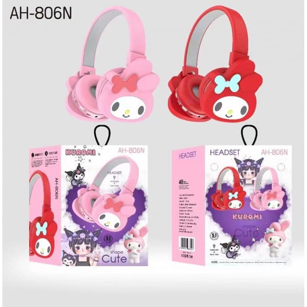 My Melody Bluetooth-hovedtelefoner - Trådløst Over-Ear Børneheadset, Sødt Tegneseriedesign, Stereolyd Red