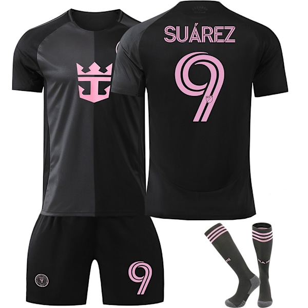 2025 uusi Messi No.10 Miami jalkapallopaita lyhythihainen setti aikuisille ja lapsille No.9 SUAREZ L