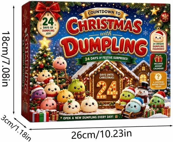 Squishy Julekalender 2026 til Voksne, 24 Mini Overraskelses Sensoriske Fidget Legetøj, Nedtællingsgave til Jul