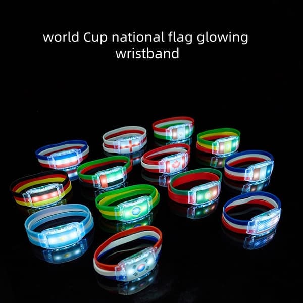2026 VM Nasjonalflagg Lysende Armbånd 5 Stk Spania Flagg
