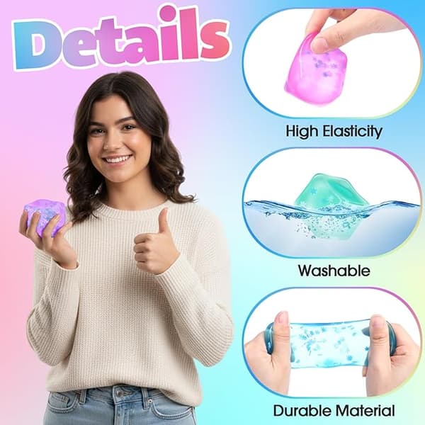 4 delar Squishy Sensor Fit Leksaker tryckkub, gelfylld elastisk tryckboll, mjuk isgodisboll (slumpmässig färg)