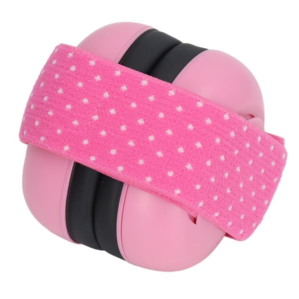Høreværn til spædbørn, støjreducerende, blødt polstret design, høreværn til baby med elastisk pandebånd, pink