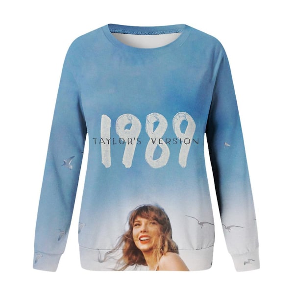 Taylor Swift -paintettu hupun alla oleva pusero Swiftie Ylisuuri Konsertti T-paita Rento Pyöreäkaulainen Pitkähihainen Pusero Hyppypaita Yläosat Faneille style 3 2XL