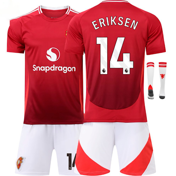 2425 Europeiska Röda Djävlar Fotbollsmatch Hemma No. 7 Cristiano Ronaldo 25 Sancho 10 Rashford och andra fotbollströjor för vuxna och barn No.14 ERIKSEN S