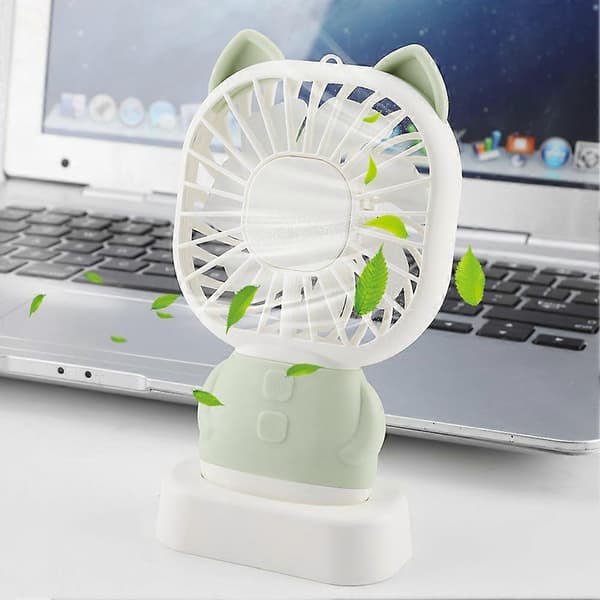 1 stk. Mini håndholdt bordventilator Aromaterapi Natlampe USB Bærbar Kontor Køleventilatorer (Grøn)