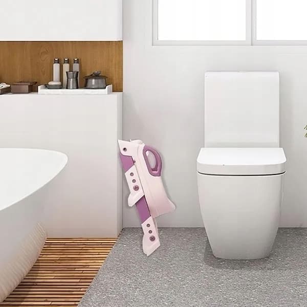 KIDDISTEP Lasten WC-istuin portailla, vaaleanpunainen