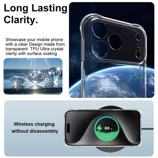 IMAK iPhone 17 Pro Max Skal TPU Stötsäker Airbag Transparent